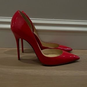 Christian Louboutin Iriza 100mm 38.5 Red Patent Leather RARE color!!